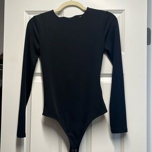 Washed Once - Never Worn Size Small Black Express Bodysuit with open upper back!